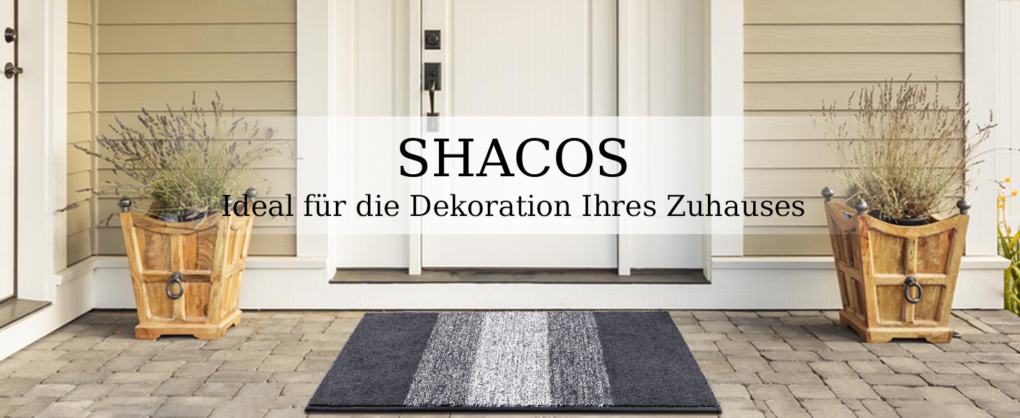 Килимок для дому та ванної кімнати SHACOS, 80 x 120 см, сірий (антиковзка, для входу, для ванної)