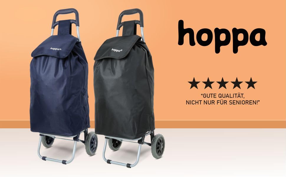 Стабільний складний шопінг-візок Hoppa 57L знімна сумка, чорний