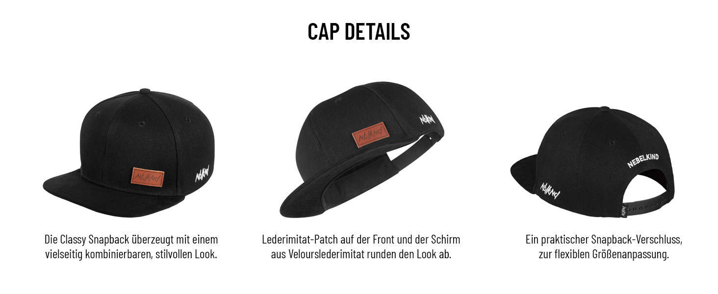 Snapback кепка Nebelkind для чоловіків та жінок, чорний замш, універсальний розмір, регульована, стильна бейсболка в стилі streetwear, ретро