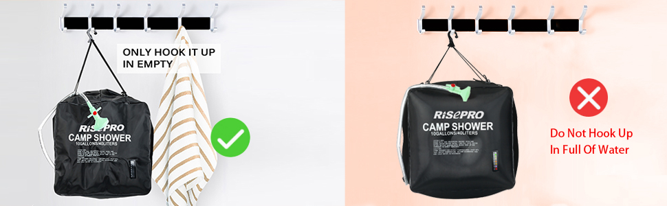 Соняшний душ RISEPRO 40L: портативна душова сумка для кемпінгу, подорожей та активного відпочинку. Нагрів до 45°C. Модель XH07