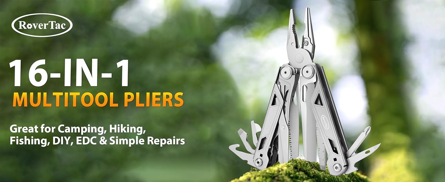 Мультитул 16 в 1: багатофункціональний інструмент для кемпінгу, виживання, туризму та повсякденного використання. З ножем, пилкою, плоскогубцями, викрутками та іншим. Ідеальний подарунок!