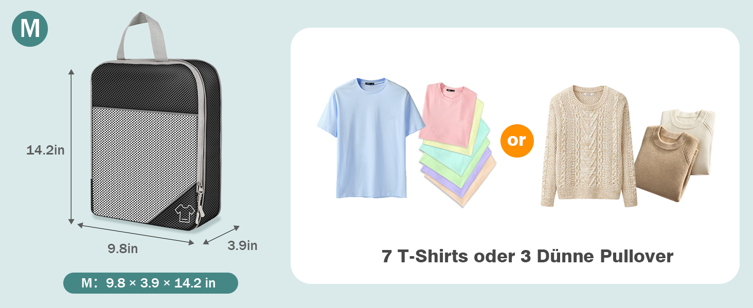 Органайзер для валізи, набір Packing Cubes (9 шт.) з компресією та чохлом для взуття, водонепроникні, дихаючі, сірі (чорні)