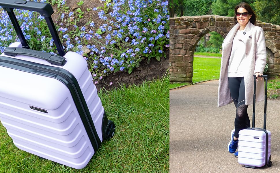 Чемодан ручної об'єму 24 л Cabin Max Anode 40x30x20 см з жорстким корпусом Hardscalen, сірий, 2 колеса