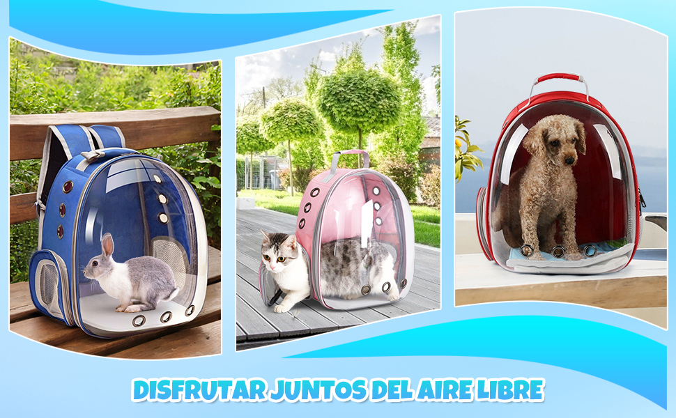 Рюкзак-переноска для кота MagiDeal Premium, велика прозора сумка для тварин, портативна, з вентиляцією, для котів та маленьких собак, водонепроникний, чорний