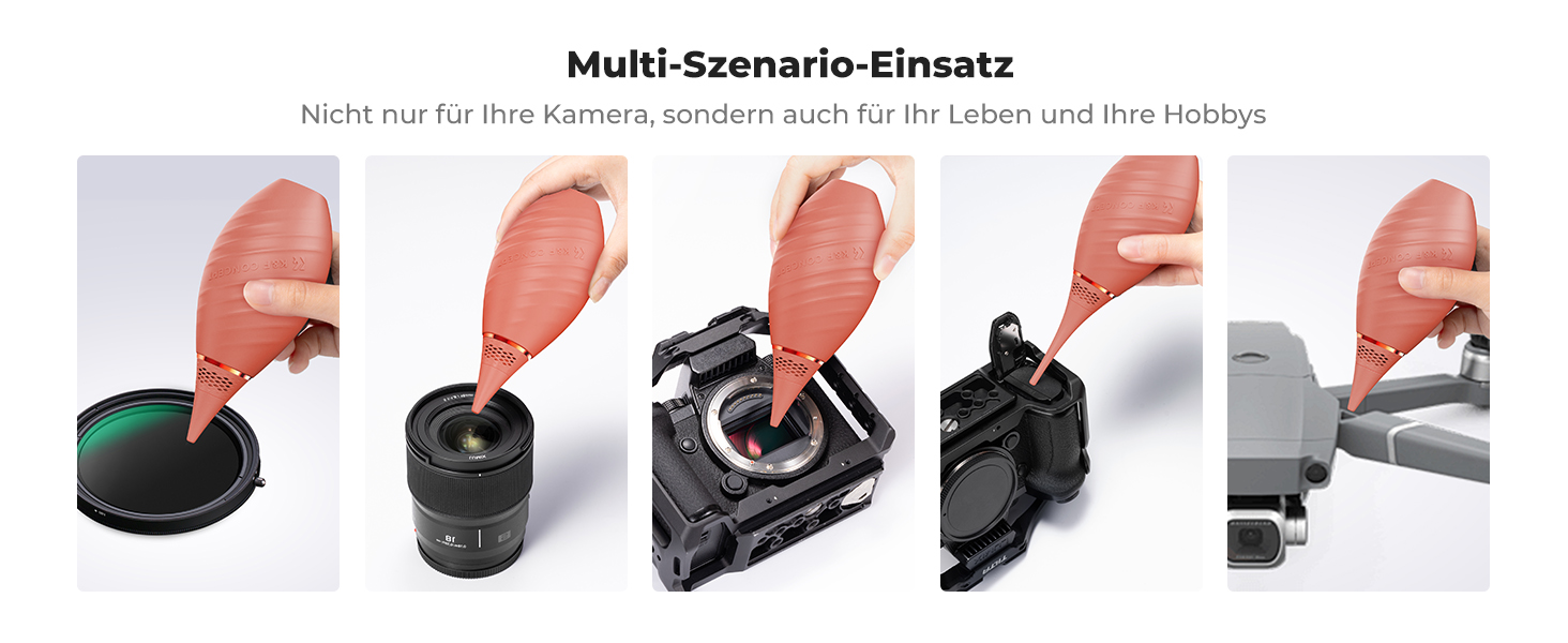 Набір для чищення фото- та відеокамер K&F Concept 10 в 1: DSLR, об'єктиви, смартфони, мікрофібра, повітряний насос, рідина для чищення, олівець для чищення