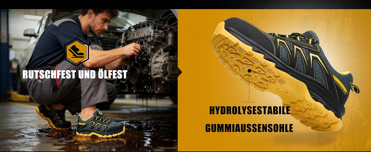 Черевики безпеки чоловічі/жіночі ESD Antistatisch SR, неслизькі робочі черевики з металевим підноском, легкі, дихаючі, комфортні, широка колодка, для промисловості та виробництва, 43 EU, чорні