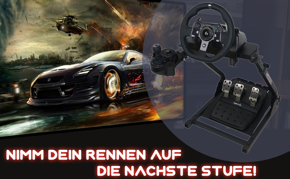 Стійка для керма GT Omega V1 для Logitech G29/G923/G920, Thrustmaster T500, Fanatec Clubsport - регульована, для PS4/Xbox/PC