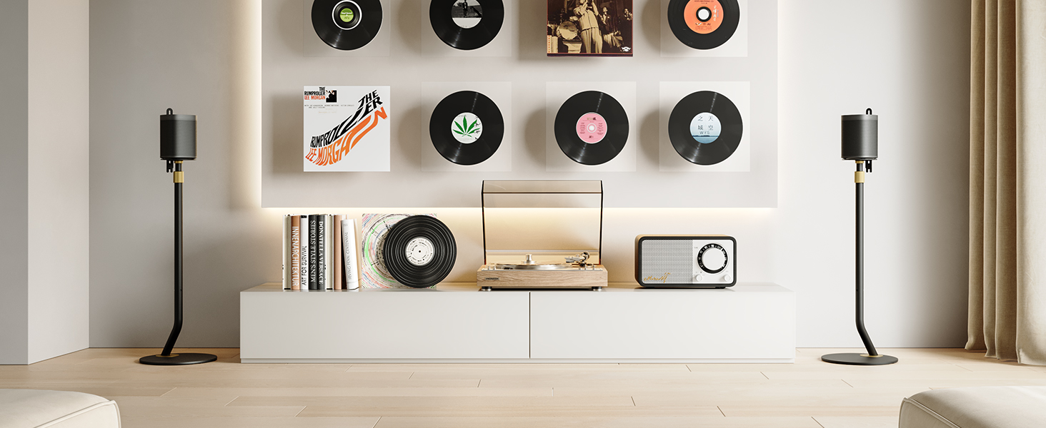 Підставка для колонок FITUEYES Design, регульована висота, металева, чорна (2 шт.)