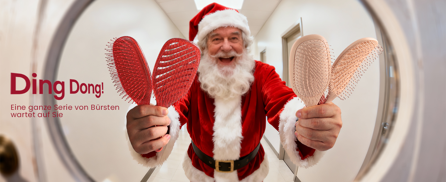 Щітка для волосся AIMIKE без пошкоджень, розпушувач з м'якими щетинками, безболісна розпушувальна щітка для жорстких вузлів, особливо ніжна до тонкого волосся, ідеальна для догляду за шкірою голови та масажу. LuxeSilk кишенькова щітка (блискуча рубінова щітка з вентиляцією)