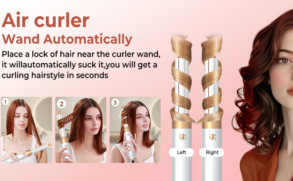 Набір для укладки волосся 5 в 1, Air Styler: фен-щітка, плойка для локонів, автоматична завивка, білий