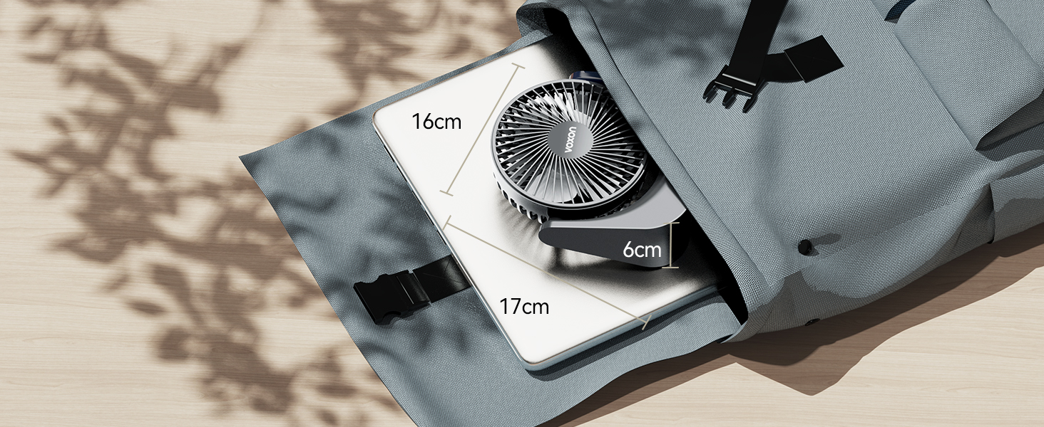 USB-настільний вентилятор VOXON, міні-вентилятор з 5 рівнями швидкості, безшумний портативний вентилятор для офісу, дому та спальні, кабель 1.5м, сірий