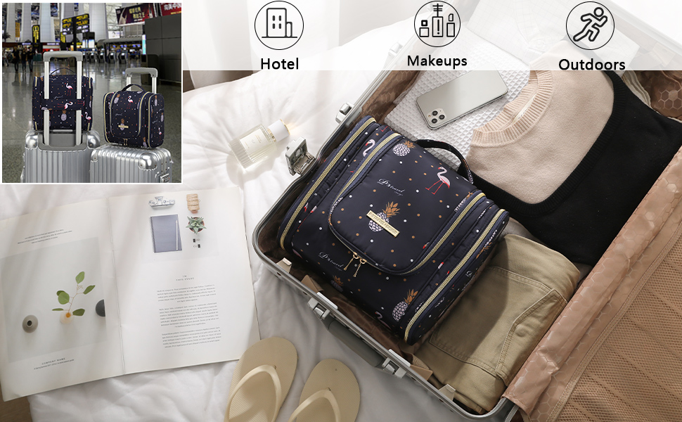 Чоловіча/Жіноча косметичка Lychii для подорожей, водонепроникна, навісна, органайзер, Navy Blue