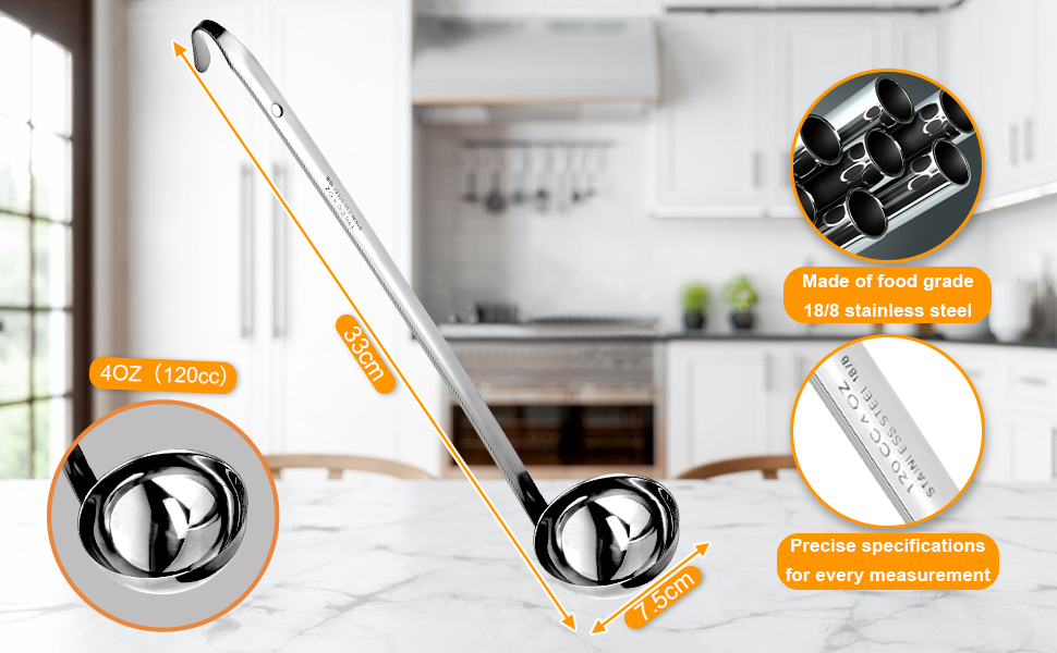 Набір кухонних аксесуарів Pleafind 4 шт. з нержавіючої сталі: половник, шумовка, лопатка, лопатка для вока