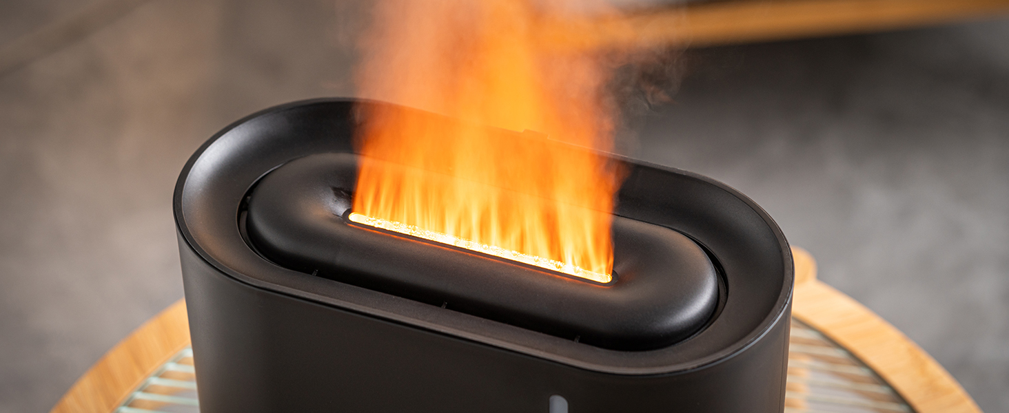 Увлажнитель воздуха 3L с эффектом пламени, тихая ультразвуковая технология, верхний залив, регулируемая интенсивность пара, Cool Mist для спальни