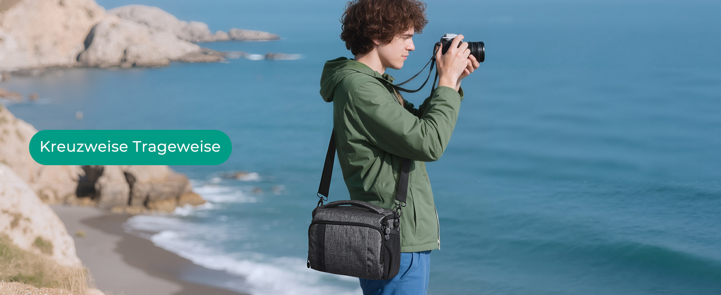 Сумка для камери Bagsmart: DSLR, SLR, System Camera, Об'єктиви та Аксесуари (Сіра)