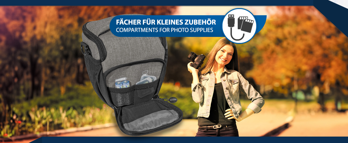 Сумка для камери Pedea: стильна модель для DSLR/SLR/System Camera з дощовиком, сіра