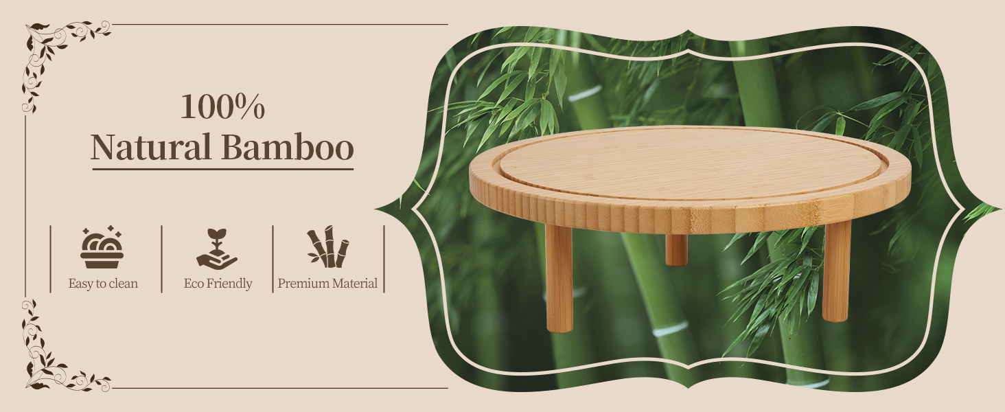 Підставка для тортів Ohuhu з бамбука 2-в-1 з кришкою, обертова тарка для тортів з 3 знімними ніжками та акриловою кришкою для випічки, декорування та святкування, чудовий подарунок для жінок