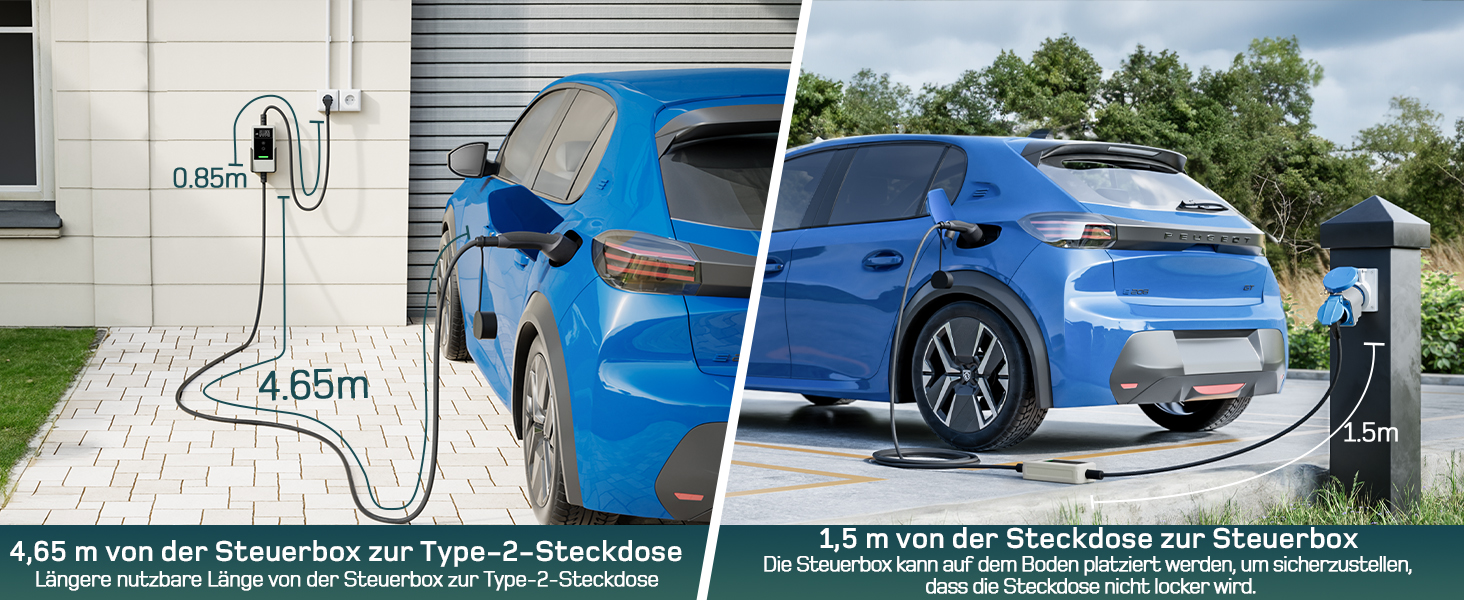 Кабель зарядки для електромобіля тип 2 Schuko 3,7kW (6-16A, 1-фазний) з LCD дисплеєм, 7м, для ID.3/4/5/7, Model Y/3, ENYAQ та інших PHEV/EV