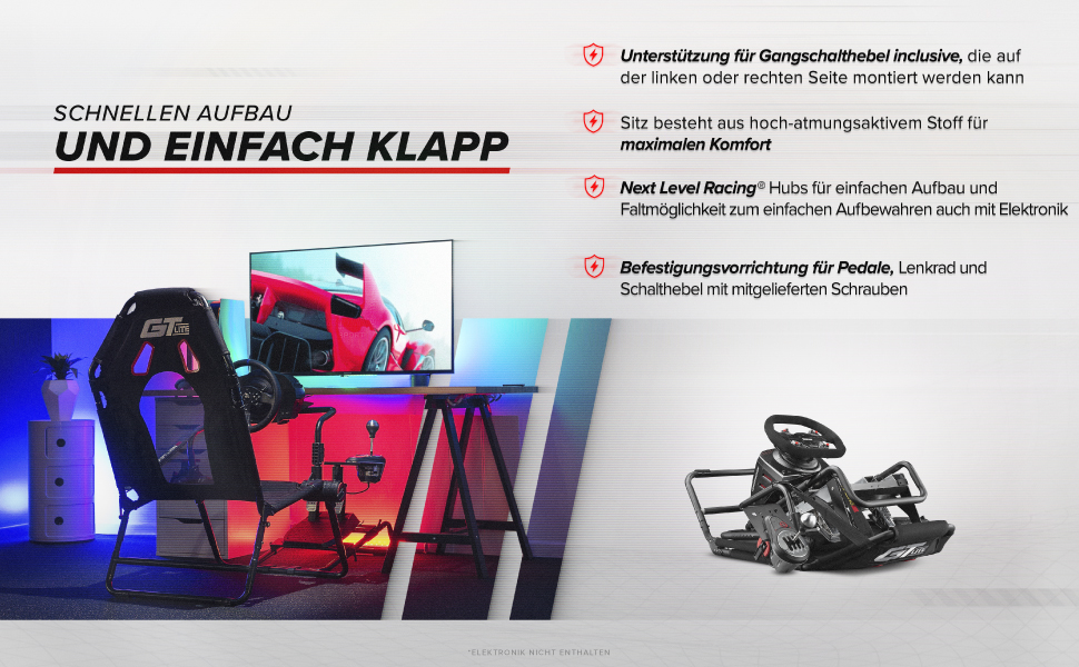 Next Level Racing F-GT Lite Складаний симулятор кокпіту для перегонів (GTLite)