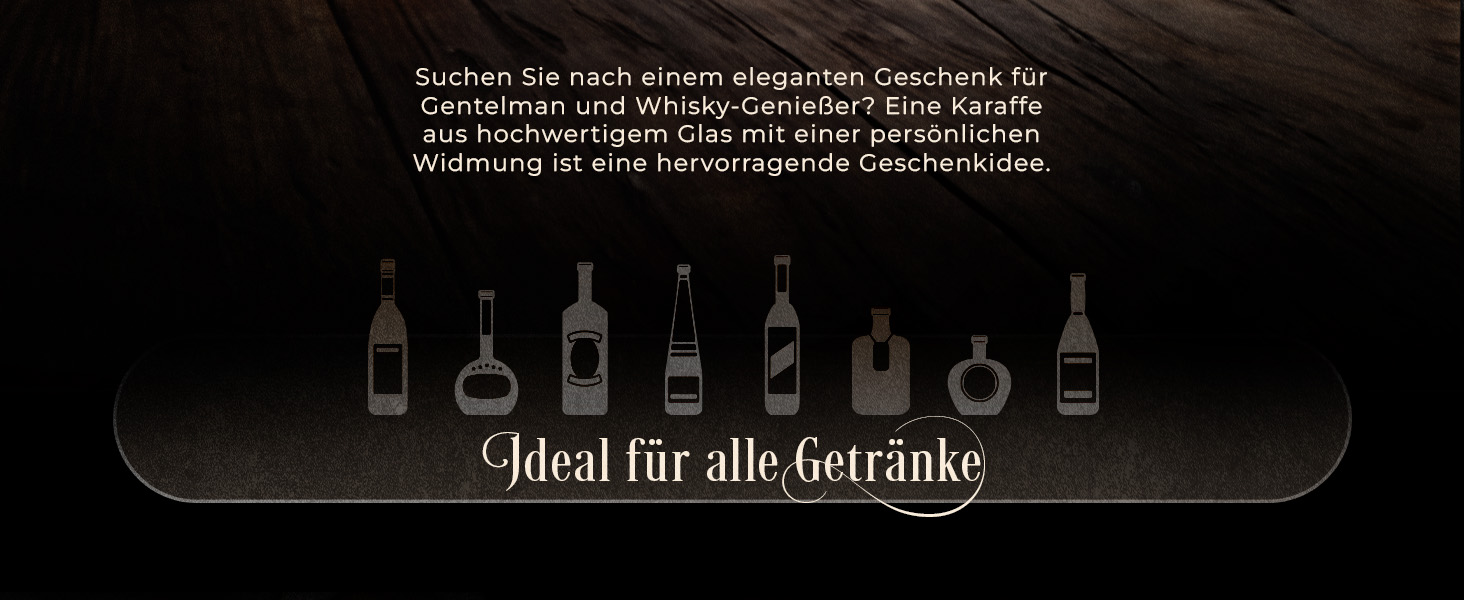Maverton Whiskey Decanter + 2/4/6 Whiskey Glasses Set with Engraving - 700ml Decanter - Birthday Gift for Women - Monogram