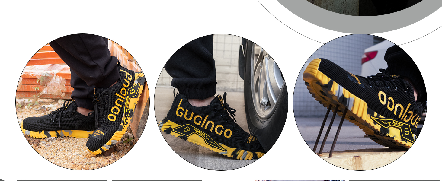 Чоловічі робочі черевики з металевим носком. Легкі, дихаючі, зручні. Захисні черевики для будівництва, сільського господарства. Антиковзаюча підошва. Світловідбиваючий жовтий колір. Розмір 45 EU