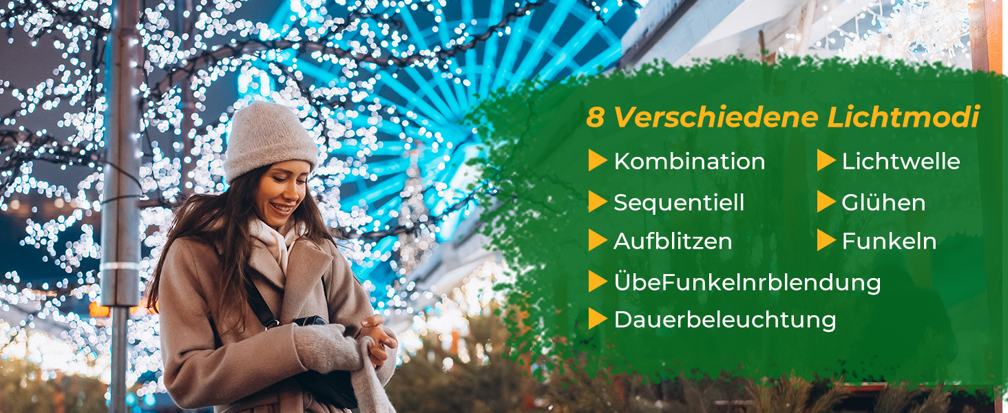 LED гірлянда 100 метрів, 800 LED, тепле світло для декору: Новий Рік, вечірка, сад, балкон. З таймером та пам'яттю