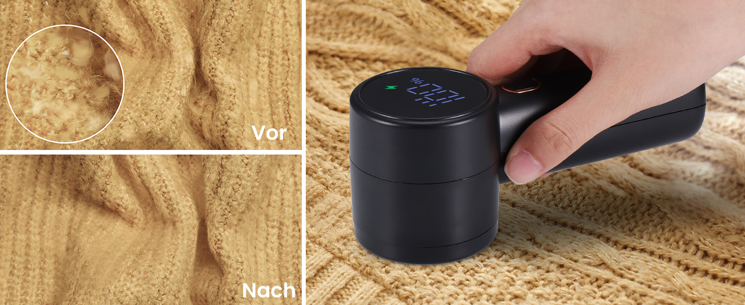 Електричний видалення ворсу Kssvzz: бездротовий зрізувач ворсу для одягу, 3 швидкості, LED-дисплей, USB-зарядка, 2 змінні леза