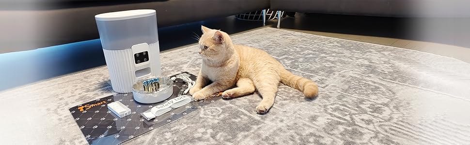 Автоматичний годівник для котів, 3 л з таймером, USB, з блокуванням, 4 батареї в комплекті