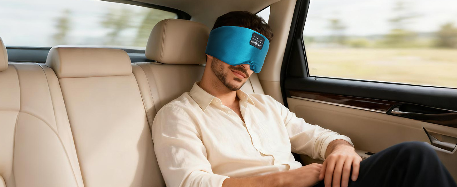 Маска для сну MUSICOZY Bluetooth з навушниками, шовкова 100% (шовк мульбері), 3D для зручного сну на боці, повна темрява, м'яка, дихаюча, акумулятор 14 годин, зелена