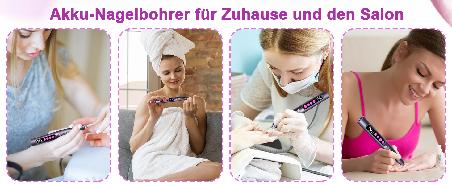 Електричний фрезер для нігтів EWEIMA 13 в 1 бездротовий, 35000 об/хв, 35 швидкостей, 66 насадок для гель-манікюру, професійний нейл-дриль, 1000mAh, сірий