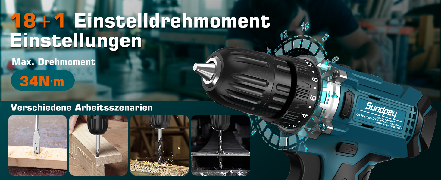 Набір інструментів Sundpey 255 шт. з акумуляторною дриль-шуруповертом 21V, акумуляторний набір з 2 * 2000mAh акумуляторами, ящиковий інструмент з шухлядою для ремонту дому та автомобіля, блакитний