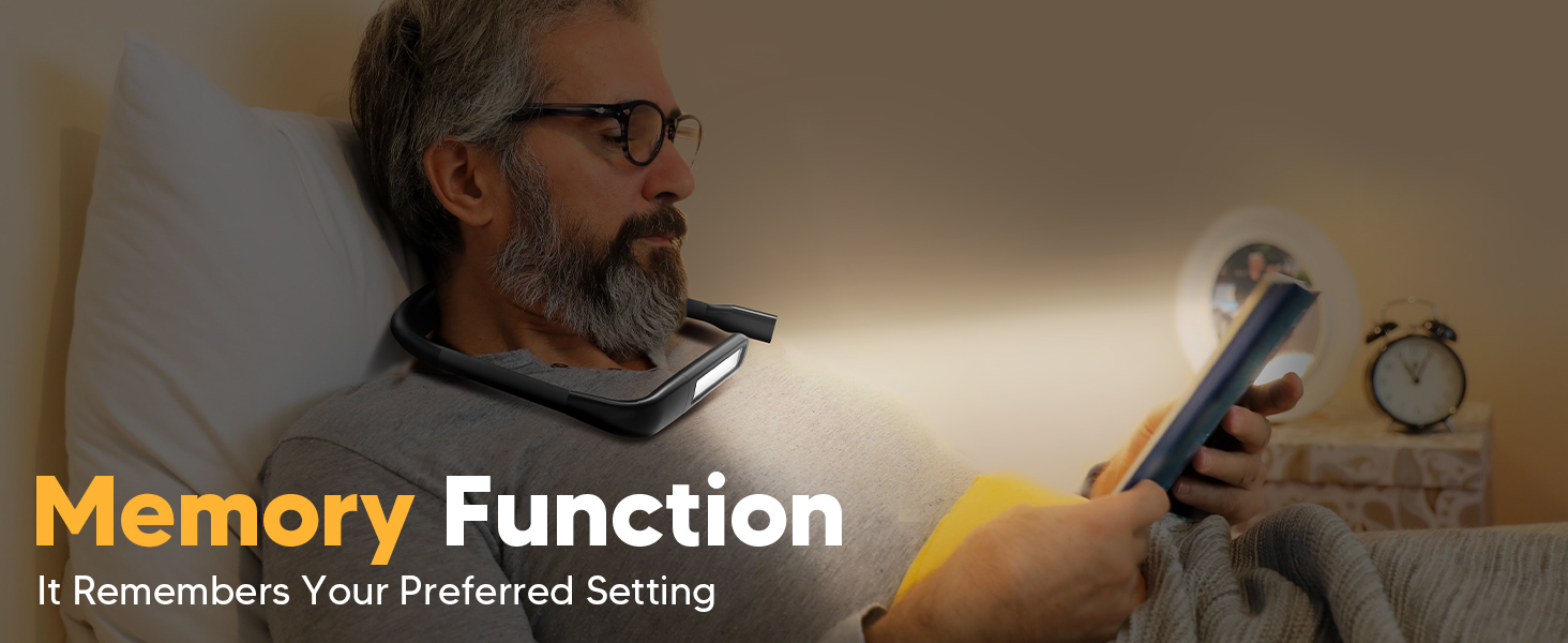 LED лампа на шию для читання та рукоділля Buch - 3 кольори, чорна