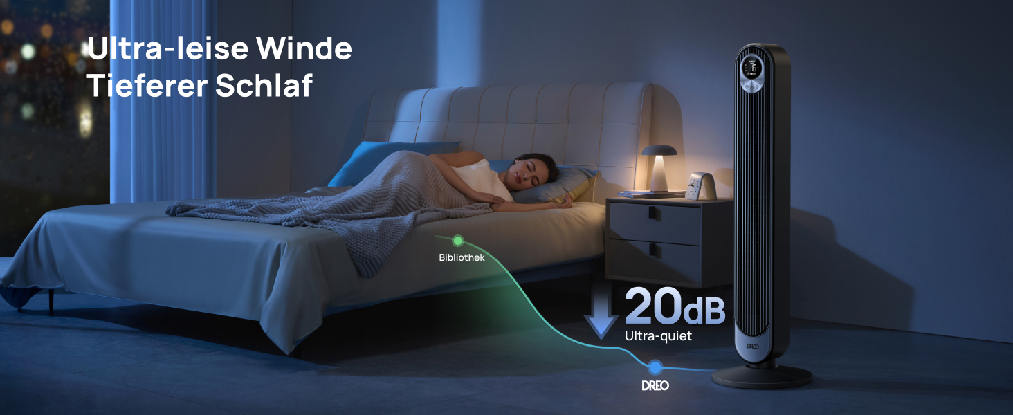 Турбовентилятор Dreo з потужним мотором 20dB: тихий, з дистанційним керуванням, 9 режимів, 90° осциляція, таймер 12 годин. Ідеально для спальні.