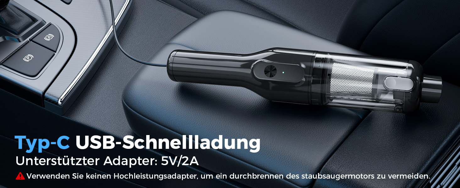 Автомобільний пилосос ALIOBC 22000Pa з мийним HEPA-фільтром, USB-акумуляторний, для шерсті тварин, дому та офісу - Black-02