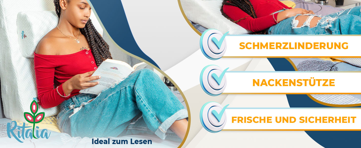 Подушка-валик Ritalia® з роликом для шиї, розмір 60x60x30 см. Підтримка спини, колін, ніг, для дивану та крісла. X-Large