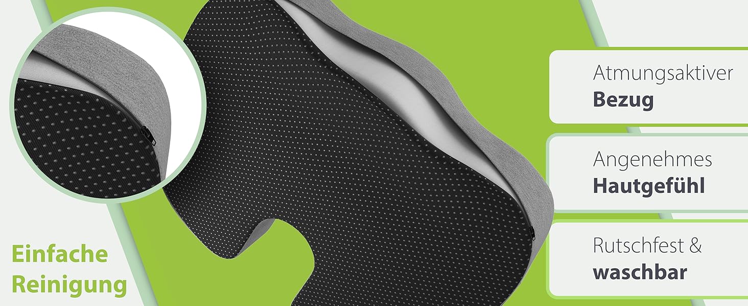 Подушка ортопедична для автосидіння Feela® (Medium, 60-80 кг) – підтримка спини та куприка, 3 ступені жорсткості, темно-сіра