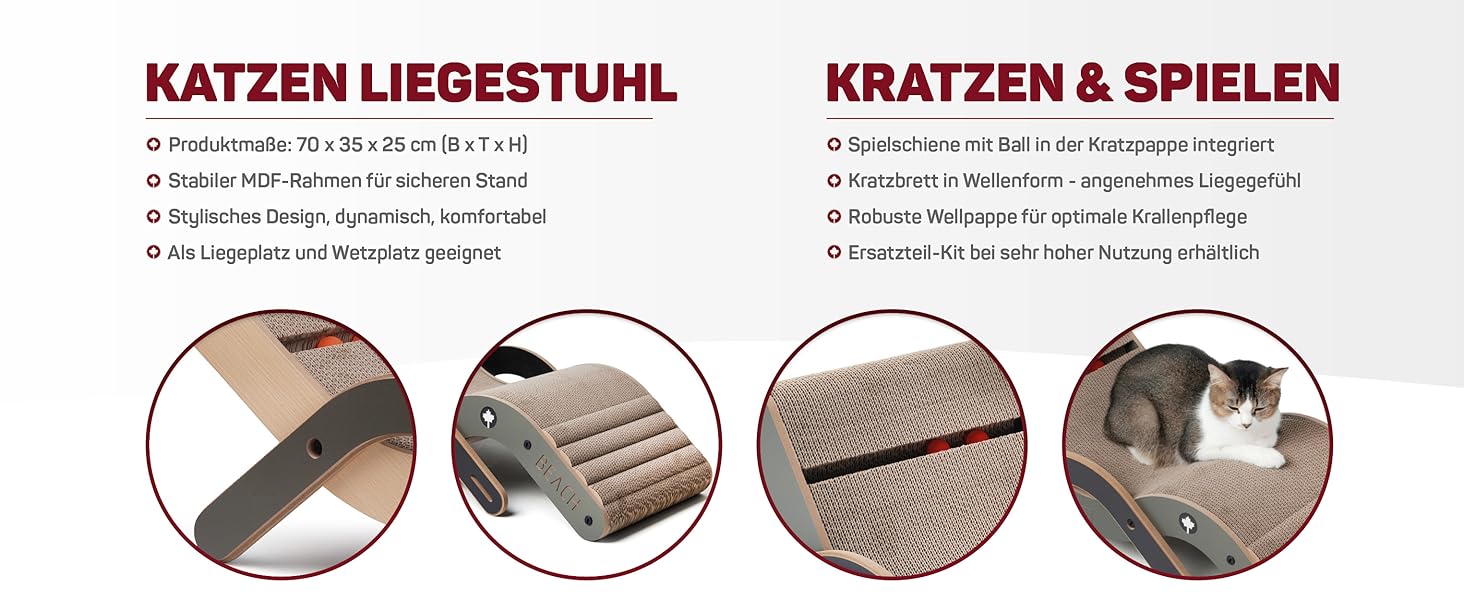 Крісло-лежанка для котів Beach Chair від CanadianCat Company: крізь-доріжка, лежанка, гамак | 70 x 35 x 25 см