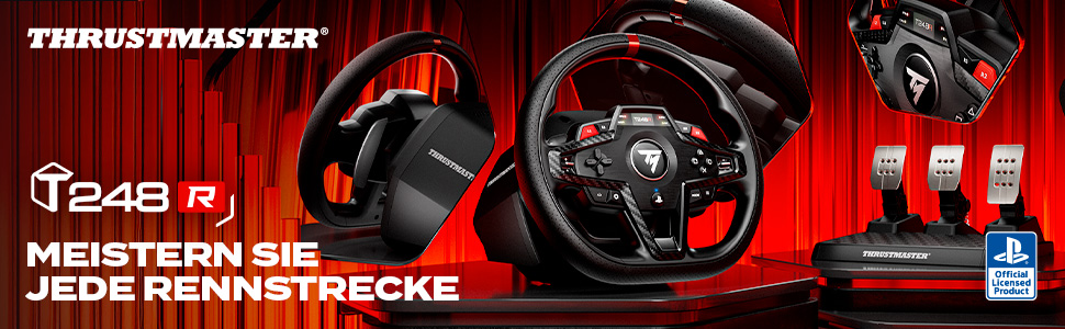 Руль та педалі Thrustmaster T248 Force Feedback для PS5, PS4, PC (оновлена версія)