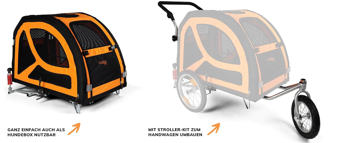 TrendPet DogBus M - велосипедний причіп для собак з алюмінієвою підвіскою, для середніх та великих собак