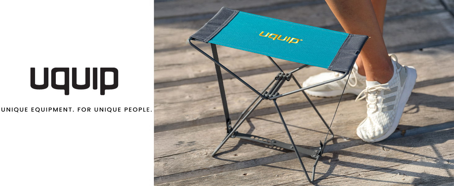 Складний туристичний стілець Uquip Falthocker Fancy Petrol - міцний, компактний, для кемпінгу, відпочинку та подорожей. Максимальне навантаження: 100 кг.