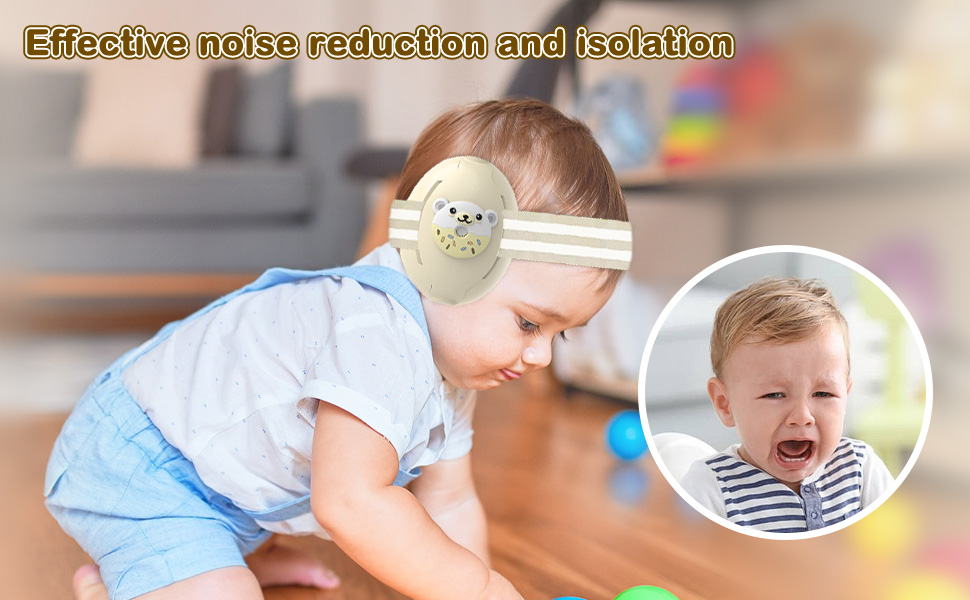 Навушники для захисту слуху дитини Yesay, 0-4 роки, 2-в-1, регульоване кріплення, для сну, подорожей та захисту від шуму