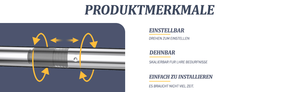 Штанга для душу U/L форми 75×(150-190)×75 см - 2 в 1 (для душу та ванни) з кільцями, без кріплень до стелі