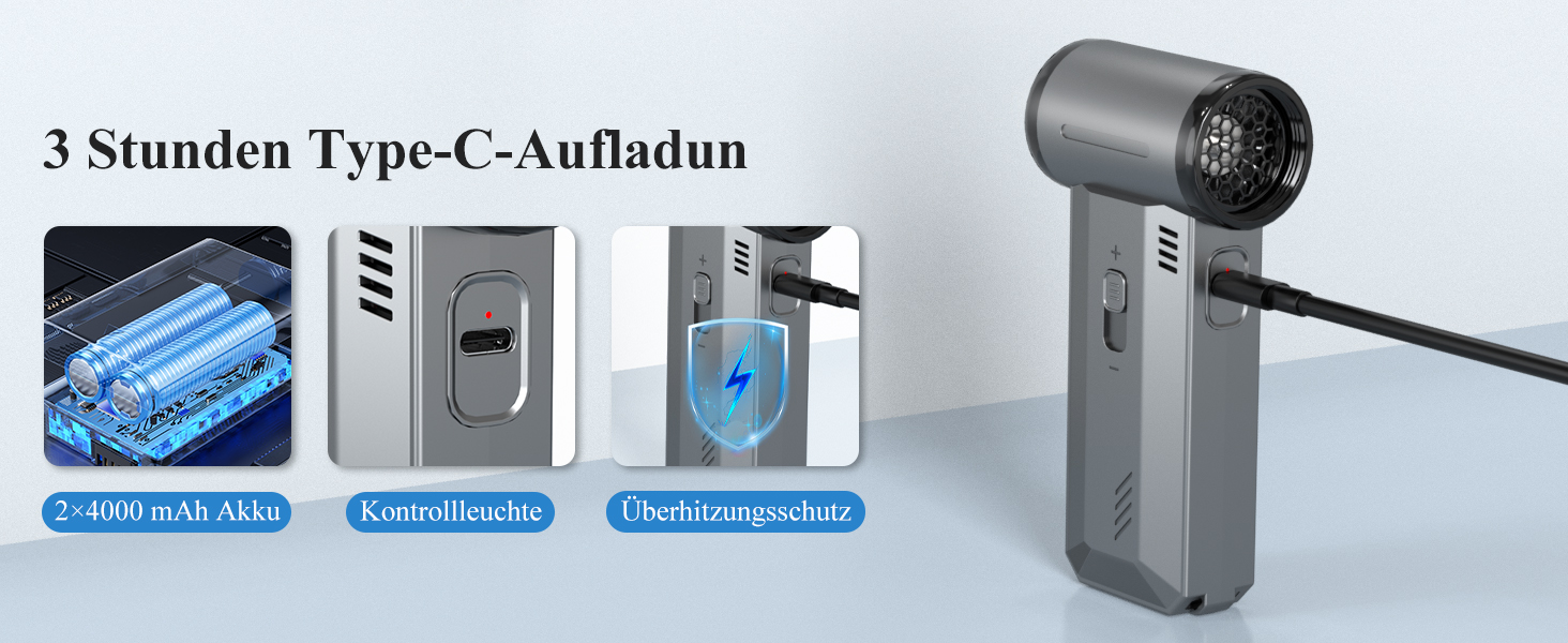 Електричний пилосос Minthouz для чищення повітрям: 180000 об/хв, акумуляторний, для ПК, клавіатури, авто