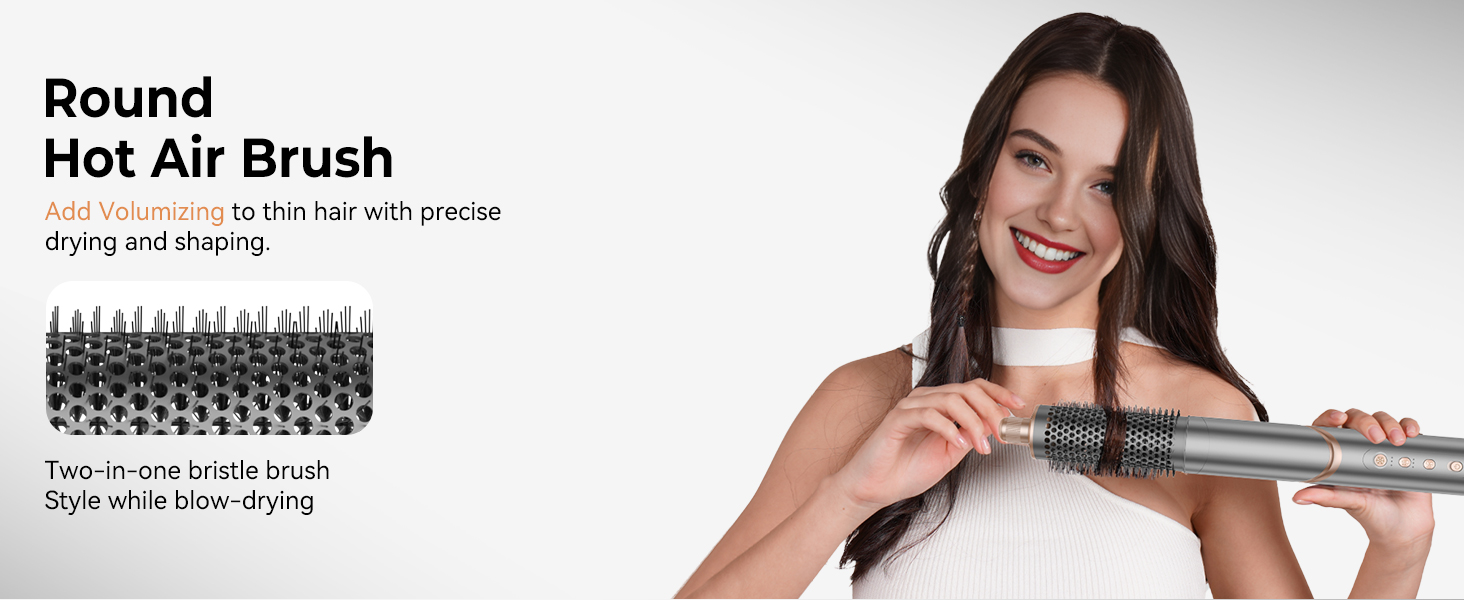 OKWRAP Hairstyler 5 в 1: Набір для укладки волосся з феном, іонізацією, автоматичною завивкою, плойкою та випрямлячем. (Сірий)