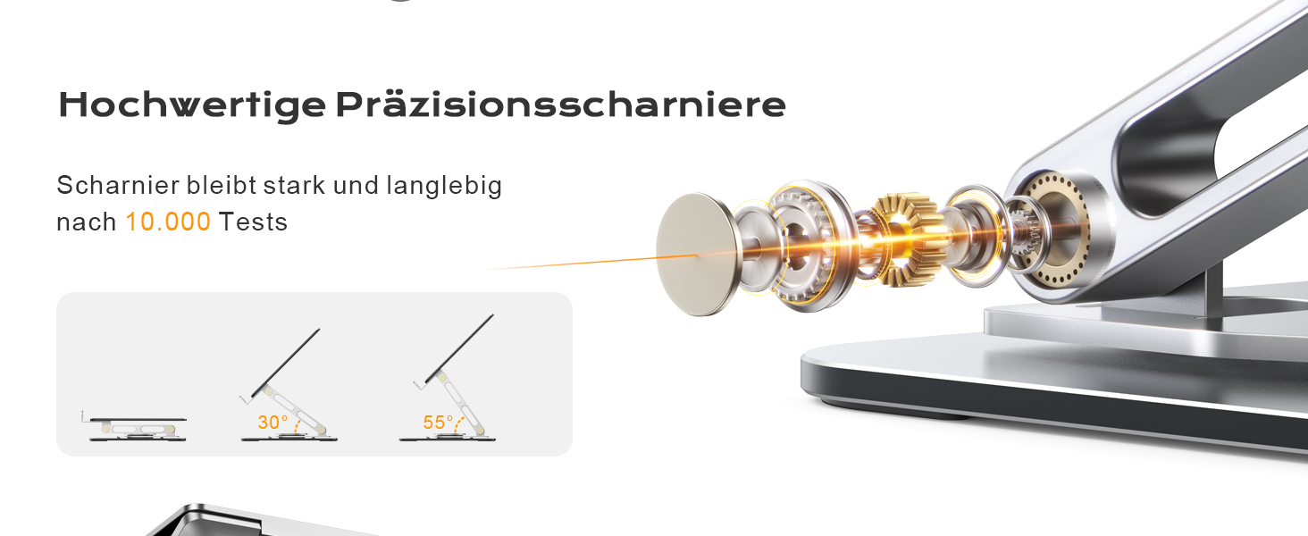 Регульована підставка для ноутбука 360° - ергономічна, до 16 дюймів, сумісна з MacBook Air/Pro