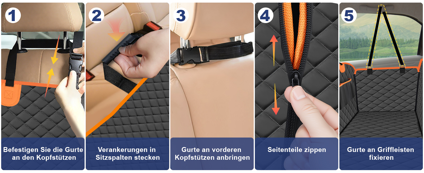 Водонепроникний килимок для собак Vortix на заднє сидіння авто – захист від бруду та шерсті