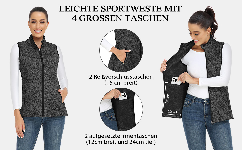 Жіноча флісова жилетка Soneven Daen Weste для бігу, походів та їзди на коні. Легка, вітронепроникна жилетка з м'якого флісу, комфортна та елегантна. Розмір M, колір: стильне рожевий.