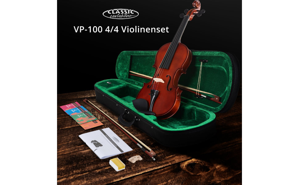 Скрипка Cantabile VP-100 4/4 (Початковий рівень, для учнів), повний комплект: скрипка, футляр, струна, каніфоль