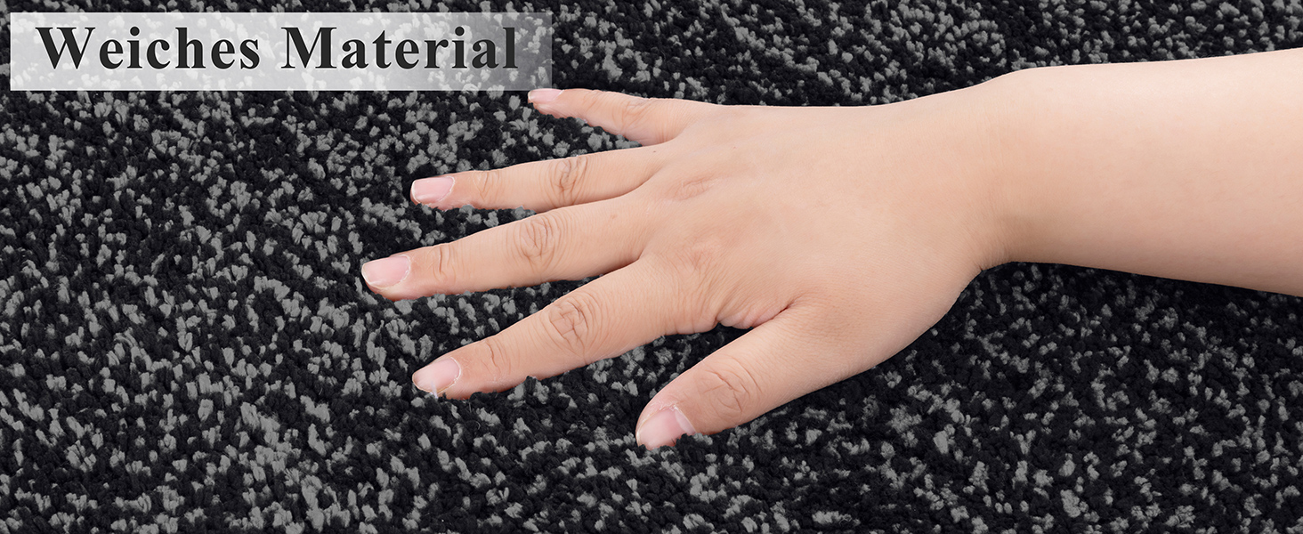 Килимок для дому та ванної кімнати SHACOS, 80 x 120 см, чорно-сірий, з антиковзаючою поверхнею