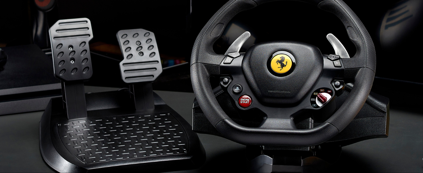 Руль Thrustmaster T80 RW Ferrari 488 GTB для PlayStation - Реалістичне водіння та перемога на трасі